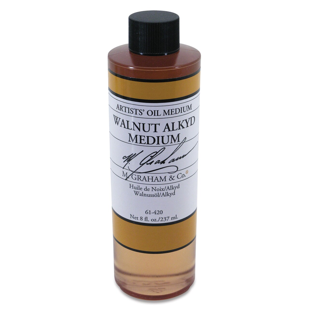 M. Graham Walnut Alkyd Medium - Walnut Alkyd Medium, 8 oz bottle